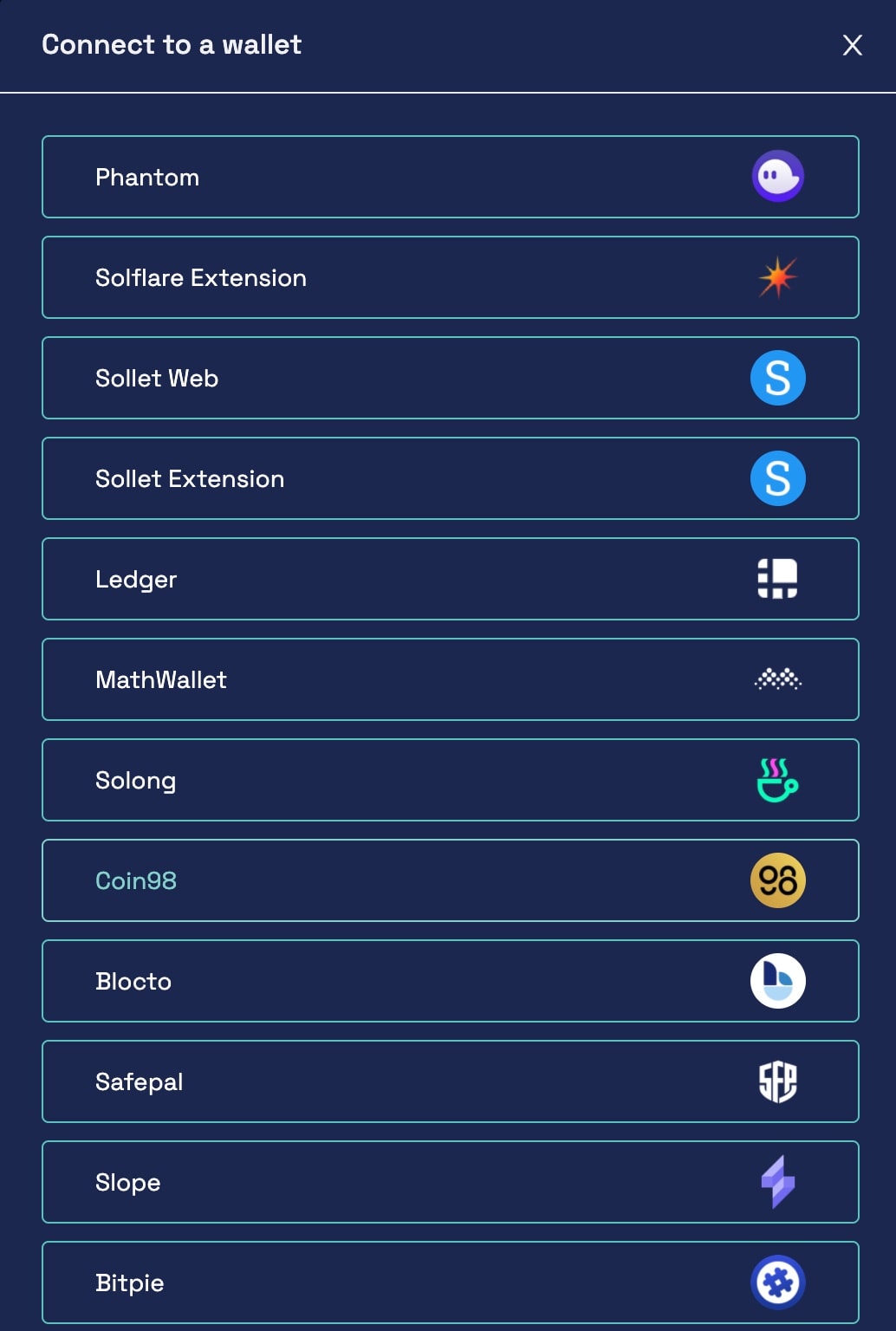 Select your wallet type